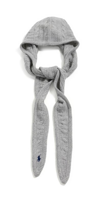 Polo Ralph Lauren Polo Ralph Lauren Cable Hoodie Wrap Grey One