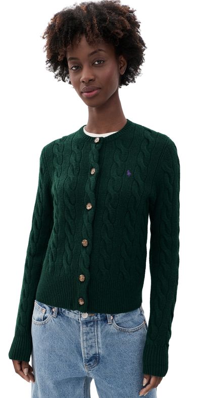 Polo Ralph Lauren Polo Ralph Lauren Cable Knit Cardigan College Green