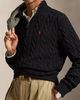 Polo Ralph Lauren Polo Ralph Lauren Cable Knit Cotton Half-Zip Sweater in Black, Men's at Urban Outfitters - 1