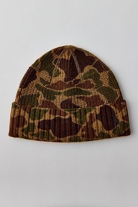 Polo Ralph Lauren Polo Ralph Lauren Camo Ribbed Beanie in Camo, Men's at Urban Outfitters