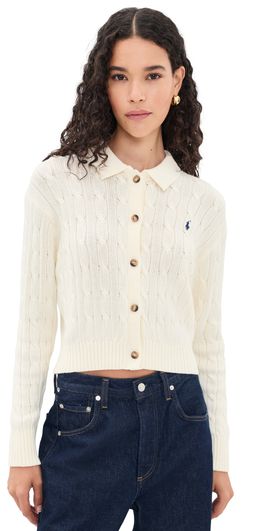 Polo Ralph Lauren Polo Ralph Lauren Collared Cardigan Clubhouse Cream