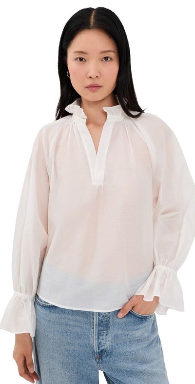 Polo Ralph Lauren Polo Ralph Lauren Cotton-Silk Organdy Blouse White