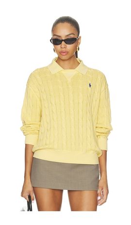 Polo Ralph Lauren Polo Ralph Lauren Cotton Long Sleeve Polo Knit Collar Polo