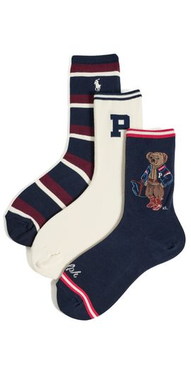 Polo Ralph Lauren Polo Ralph Lauren Fall Bear Socks 3-Pack Navy One