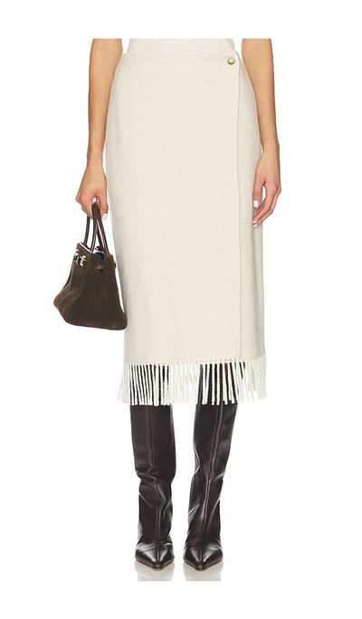 Polo Ralph Lauren Polo Ralph Lauren Fringe Herringbone Wrap Skirt