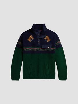 Polo Ralph Lauren Polo Ralph Lauren Girl's Girl's Horse-Print Hybrid Pullover Sweater