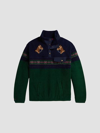 Polo Ralph Lauren Polo Ralph Lauren Girl's Girl's Horse-Print Hybrid Pullover Sweater