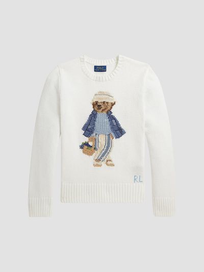 Polo Ralph Lauren Polo Ralph Lauren Girl's Little Girl's & Girl's Polo Bear Cotton Sweater