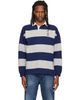 Polo Ralph Lauren Polo Ralph Lauren Gray & Blue Big Fit Polo Bear Rugby Polo - 1
