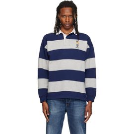 Polo Ralph Lauren Polo Ralph Lauren Gray & Blue Big Fit Polo Bear Rugby Polo