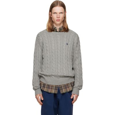 Polo Ralph Lauren Polo Ralph Lauren Gray Cable-Knit Cotton Sweater