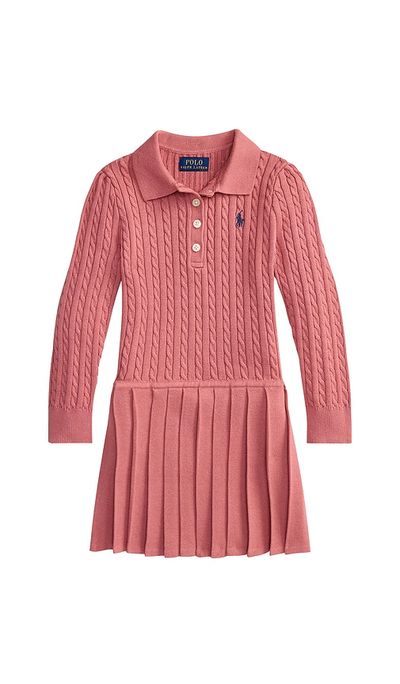 Polo Ralph Lauren Polo Ralph Lauren Kids Long-sleeve Combed Cotton Mini Cable Polo Dress