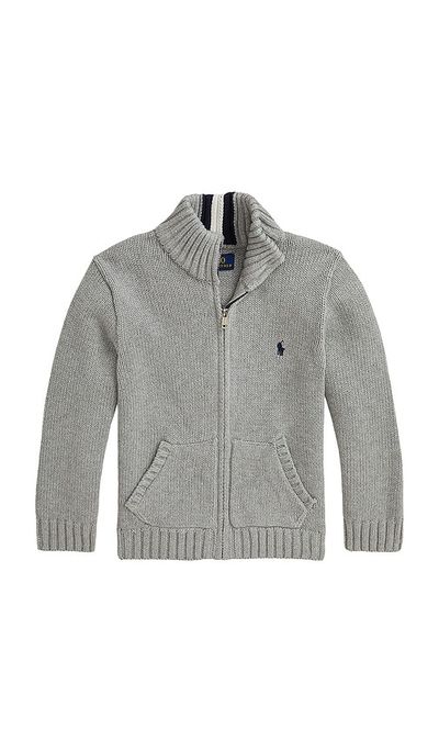 Polo Ralph Lauren Polo Ralph Lauren Kids Long Sleeve Combed Cotton Knit Full Zip Sweater