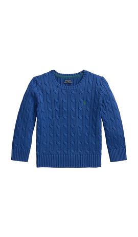Polo Ralph Lauren Polo Ralph Lauren Kids Long Sleeve Cotton Cable-knit Crewneck Sweater