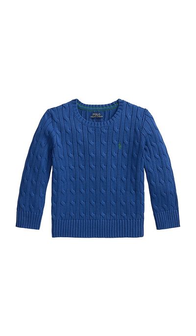 Polo Ralph Lauren Polo Ralph Lauren Kids Long Sleeve Cotton Cable-knit Crewneck Sweater