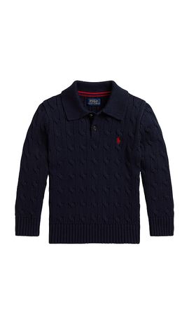 Polo Ralph Lauren Polo Ralph Lauren Kids Long Sleeve Cotton Cable Polo Crewneck Sweater