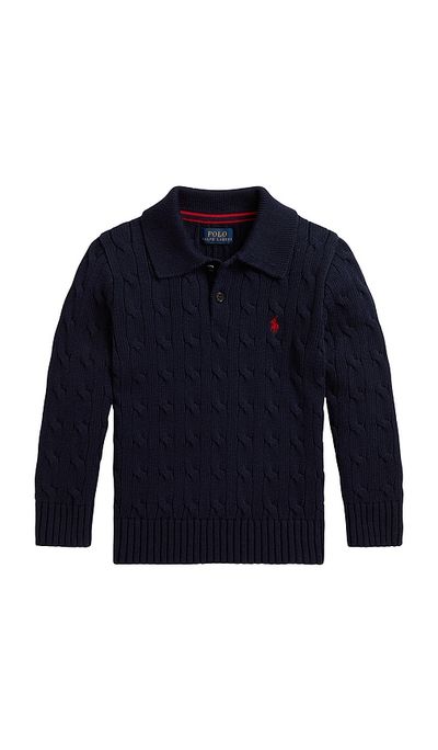 Polo Ralph Lauren Polo Ralph Lauren Kids Long Sleeve Cotton Cable Polo Crewneck Sweater