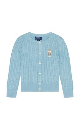 Polo Ralph Lauren Polo Ralph Lauren Kids Long Sleeve Cotton Mini Cable Knit Bear Cardigan