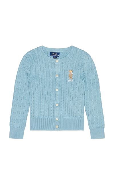 Polo Ralph Lauren Polo Ralph Lauren Kids Long Sleeve Cotton Mini Cable Knit Bear Cardigan