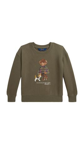 Polo Ralph Lauren Polo Ralph Lauren Kids Long Sleeve Magic Fleece Novelty Bear Crew Neck Sweatshirt