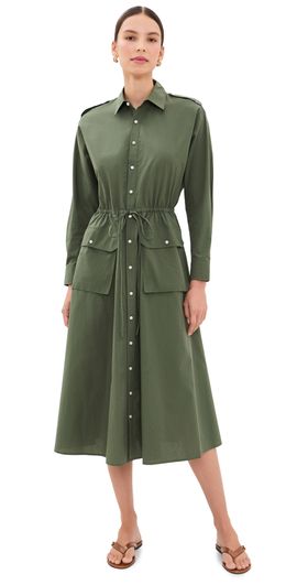 Polo Ralph Lauren Polo Ralph Lauren Long Sleeve Collared Shirt Dress Dense Olive