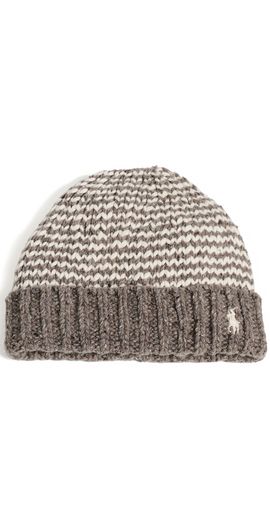 Polo Ralph Lauren Polo Ralph Lauren Mariner Stripe Beanie Stone Grey/Cream One