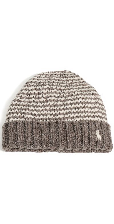 Polo Ralph Lauren Polo Ralph Lauren Mariner Stripe Beanie Stone Grey/Cream One