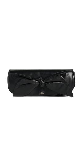 Polo Ralph Lauren Polo Ralph Lauren Nappa Leather Bellport Flap Bow Medium Clutch Black One
