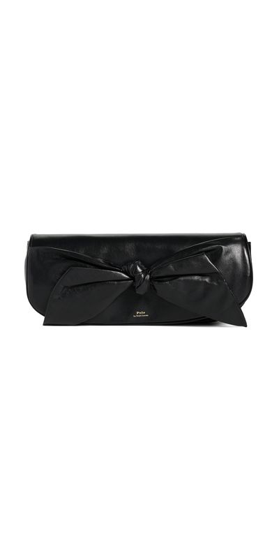 Polo Ralph Lauren Polo Ralph Lauren Nappa Leather Bellport Flap Bow Medium Clutch Black One