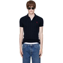 Polo Ralph Lauren Polo Ralph Lauren Navy Cable-Knit Cotton Polo