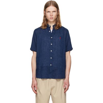 Polo Ralph Lauren Polo Ralph Lauren Navy Linen Short Sleeve Sport Shirt