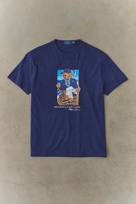 Polo Ralph Lauren Polo Ralph Lauren Newport Bear Graphic Tee in Navy, Men's at Urban Outfitters