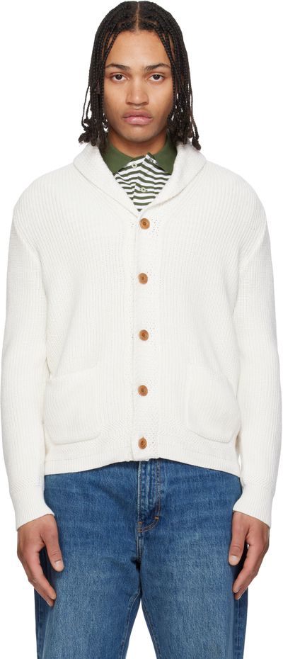 Polo Ralph Lauren Polo Ralph Lauren Off-White Cotton Shawl-Collar Cardigan