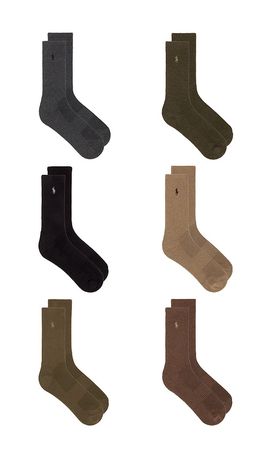 Polo Ralph Lauren Polo Ralph Lauren Performance Cotton Crew Socks 6-Pack