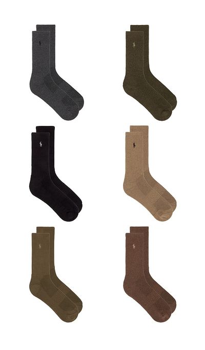 Polo Ralph Lauren Polo Ralph Lauren Performance Cotton Crew Socks 6-Pack