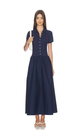 Polo Ralph Lauren Polo Ralph Lauren Poplin Collared Short Sleeve A Line Dresses