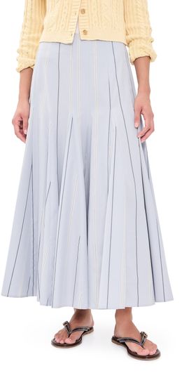 Polo Ralph Lauren Polo Ralph Lauren Poplin Midi A-Line Skirt 2026 Lt Bl/Crm
