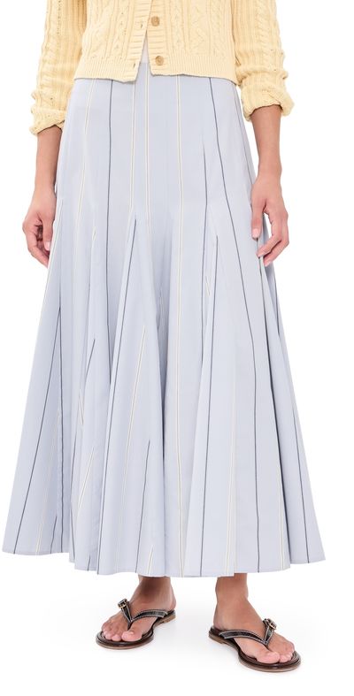 Polo Ralph Lauren Polo Ralph Lauren Poplin Midi A-Line Skirt 2026 Lt Bl/Crm