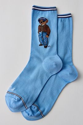 Polo Ralph Lauren Polo Ralph Lauren Pre-Fall Polo Bear Crew Socks in Blue, Women's at Urban Outfitters