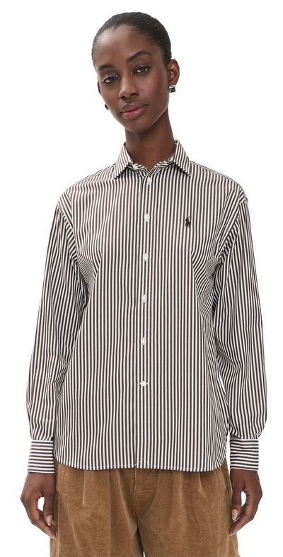 Polo Ralph Lauren Polo Ralph Lauren Ramsey Striped Button Down Shirt 1936 Dark Brown White