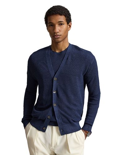 Polo Ralph Lauren Polo Ralph Lauren Relaxed Fit Pique Knit Linen Cardigan