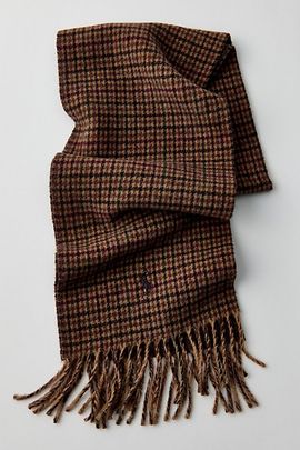 Polo Ralph Lauren Polo Ralph Lauren Reversible Scarf in Brown Plaid, Men's at Urban Outfitters