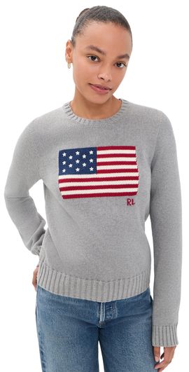 Polo Ralph Lauren Polo Ralph Lauren Roving USA Flag Sweater Drift Grey Melange