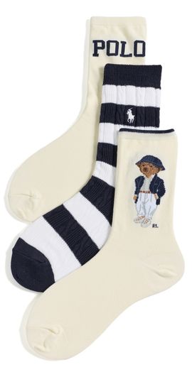 Polo Ralph Lauren Polo Ralph Lauren Seasonal Bear Socks 3-Pack Ivory One