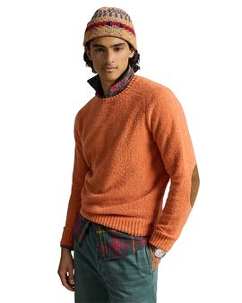 Polo Ralph Lauren Polo Ralph Lauren Suede Elbow Patch Wool Blend Crewneck Sweater