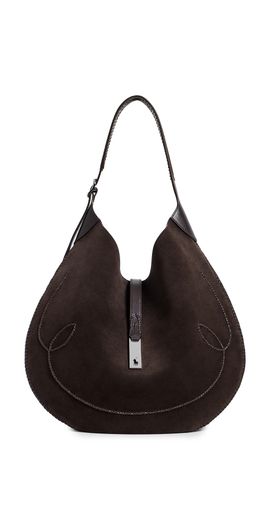 Polo Ralph Lauren Polo Ralph Lauren Suede Whip Stich Polo ID Medium Shoulder Bag Chocolate/Tobacco One