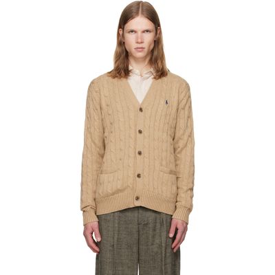Polo Ralph Lauren Polo Ralph Lauren Tan Cable-Knit Cotton Cardigan