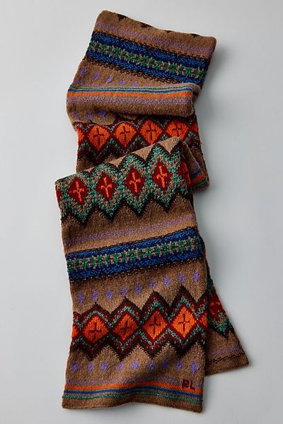 Polo Ralph Lauren Polo Ralph Lauren Textured Geo Pattern Scarf in Natural, Men's at Urban Outfitters