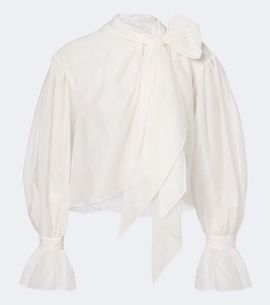 Polo Ralph Lauren Polo Ralph Lauren Tie-detail cotton and silk organdy blouse