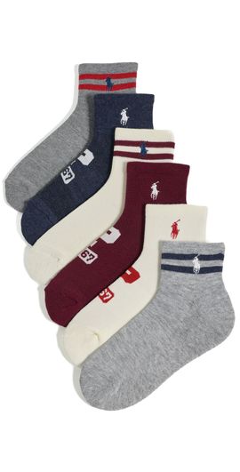 Polo Ralph Lauren Polo Ralph Lauren Varsity P Logo Socks 6-Pack Ivory One
